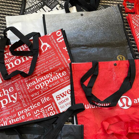 🌿Lululemon Lot 11 Red Black White Assorted Small Medium Large Shop
 Tote Bags - Picture 4 of 5